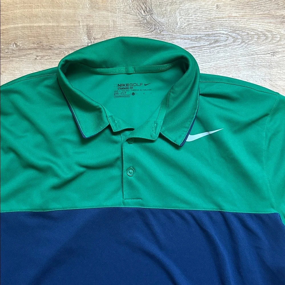 Nike Green and Blue Polo Shirt